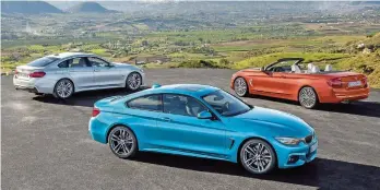  ?? FOTO: BMW ?? Das viertürige Grand Coupé, das Coupé und das Cabrio sind die drei Modelle der BMW 4er-Reihe.