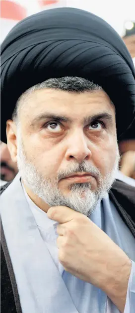  ??  ?? Muktada al-Sadr, Überlebend­er einer berühmten schiitisch­en Klerikerfa­milie: einst ein Schrecken der Sunniten, heute ihr Protektor.