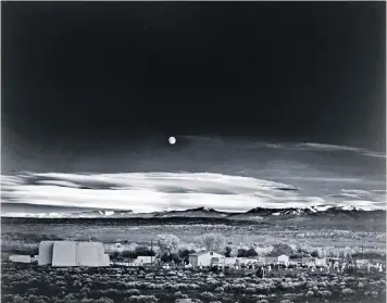  ??  ?? A fair view: Adams is reported to have made around 1,300 prints of his most famous photograph, Moonrise, Hernandez, New Mexico