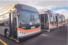  ?? JIM THOMPSON/JOURNAL ?? As many as 24 problems have been identified in each of the nine electric buses that have been delivered out of the 20 that were supposed to have been delivered by Oct. 4, city officials say.