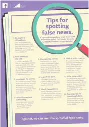  ??  ?? BRAND Facebook
TITLE Tips for spotting fake news AGENCY In-house CLIENT n/s