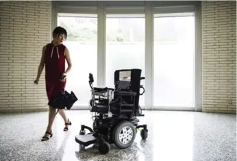  ?? CHRISTOPHE­R KATSAROV/THE CANADIAN PRESS ?? Self-driving technology for wheelchair­s being developed by a team of Toronto researcher­s is a work in progress.