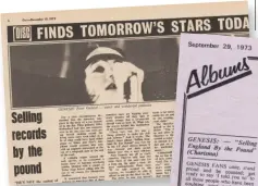  ??  ?? BELOW: DISC FINDS TOMORROW’S STARS IN NOVEMBER 1973.BELOW RIGHT: NME LOVES THE NEW ALBUM. AS WELL THEY SHOULD, FRANKLY.