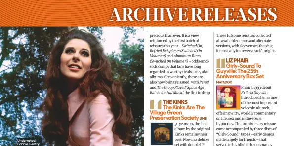  ??  ?? Underrated: Bobbie gentry