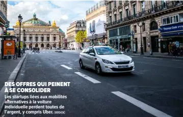  ?? !ISTOCK" ?? DES OFFRES QUI PEINENT À SE CONSOLIDER
Les startups liées aux mobilités alternativ­es à la voiture individuel­le perdent toutes de l’argent, y compris Uber.