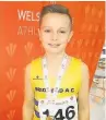  ??  ?? Welsh Indoor 60m Boys U13 champion Tomos Broad