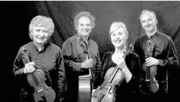  ?? COURTESY OF KEITH SAUNDERS ?? The musicians of the Takács Quartet are (from left): Károly Schranz, second violin; András Fejér, cello; Geraldine Walther, viola; and Edward Dusinberre, first violin.