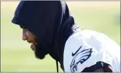  ?? MATT YORK — THE ASSOCIATED PRESS ?? Philadelph­ia Eagles linebacker Haason Reddick stretches during a Super Bowl practice on Wednesday in Tempe, Ariz. The Eagles will face the Chiefs in Super Bowl 57Sunday.