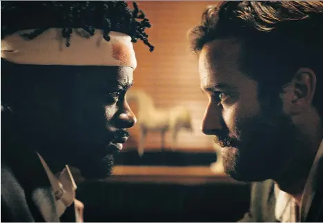  ?? ANNAPURNA PICTURES ?? Lakeith Stanfield, left, and Armie Hammer star in Sorry to Bother You, Boots Riley’s almost distractin­gly original feature debut.