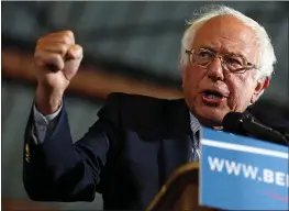  ?? JONATHAN ALCORN — AFP/GETTY IMAGES ?? Campaign officials for Democratic presidenti­al candidate Sen. Bernie Sanders, above, want to recruit a more diverse group of aides for his 2020presid­ential run.