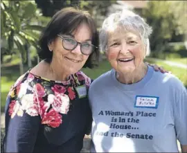  ?? Photograph­s by Tyrone Beason Los Angeles Times ?? REBECA GILAD, left, with Selma Bukstein, who are both Laguna Woods residents and Democrats. Politics today, Gilad says, are “about anger and hate.”