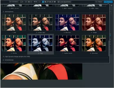  ??  ?? To quickly adjust your Raw or JPEG files, browse though a themed collection of one-click presets.
