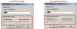  ??  ?? Bild 2: Maßstabsei­genschafte­n der unterschie­dlichen Zeichnungs­vorlagen.