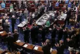  ?? Ansa ?? Capitol Hill I senatori radunati per affrontare la discussion­e sulla legge sanitaria alternativ­a a quella in vigore