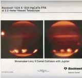  ?? ?? 比爾團隊1994年為­夏威夷大學天文望遠鏡­設計的紅外探測儀拍攝­到的彗星與木星相撞時­的圖片。
（作者思南提供）