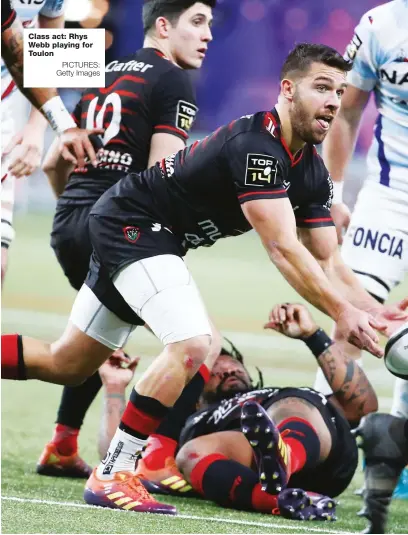  ?? PICTURES: Getty Images ?? Class act: Rhys Webb playing for Toulon