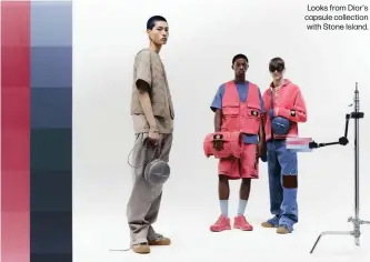  ?? ?? Looks from Dior's capsule collection with Stone Island.