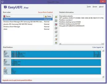  ??  ?? Onder Windows kun je UEFI-bootitems redelijk makkelijk wijzigen met EasyUEFI.