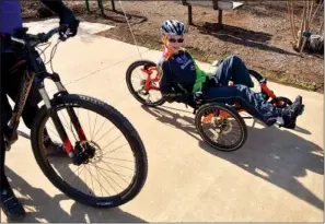  ?? STAFF PHOTO MICHAEL WOODS ?? Dimitri Clark’s next goal is to top his 21-mile bike ride.