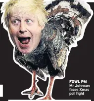 ??  ?? FOWL PM Mr Johnson faces Xmas poll fight