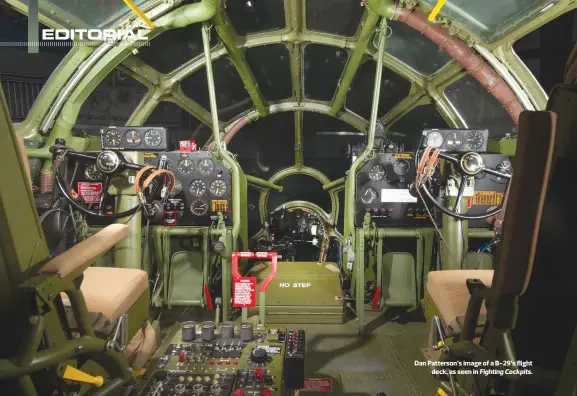  ??  ?? Dan Patterson’s image of a B-29’s flight deck, as seen in Fighting Cockpits.