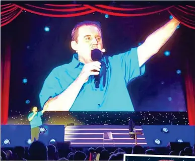  ?? ?? OVERCOME: An emotional Peter Kay opened his much-anticipate­d tour to a rapturous standing ovation