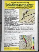  ??  ?? The flyer says the proposed dam would create ‘‘a huge risk to human life and properties’’.