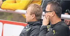  ?? FOTO: DIRK STAUBESAND ?? Die Macher in Odenkirche­n: Der Sportliche Leiter Mathias Komor (links) und Trainer Kemal Kuc.