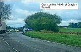  ?? ?? Crash on the A4091 at Drayton Bassett.