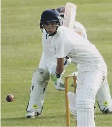  ??  ?? Josh Greenfield bats for Murton against Marsden