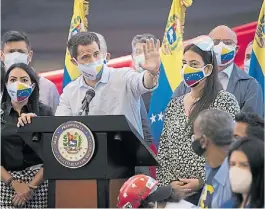  ?? EFE ?? Mensaje. Juan Guaidó, ayer, en un acto en Palos Grandes.