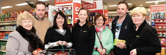  ??  ?? Shopping for Christmas at Devlin’s Centra, Cahersivee­n were Marie Williams, Vincent and Kathleen Devlin, Marianne O’Shea, Noreen O’Connor, John Teahan and Maureen O’Sullivan.