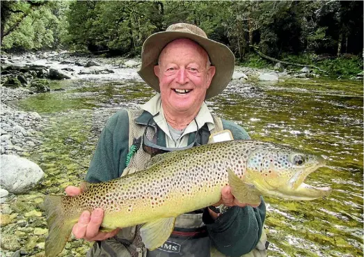  ??  ?? Taupo¯ ’s Paddy Clark, a North Island fishing guide icon, pictured in Westland.