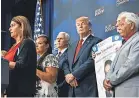  ?? JIM LO SCALZO/EPA-EFE ?? President Donald Trump holds an event Friday with people whose family members’ deaths are linked to immigrants.