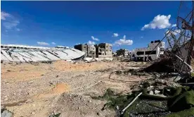  ?? ?? The ruin of Gaza Sport Club in Gaza. Photograph: Yhyah Al Madhon