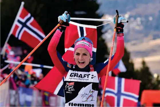  ?? FOTO: LEHTIKUVA/GIUSEPPE CACACE ?? Therese Johaug är fortfarand­e folkets favorit i Norge.