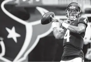  ?? Brett Coomer / Staff photograph­er ?? After going their first 15 years without a franchise QB, the Texans solved that problem in 2017 when they drafted Deshaun Watson, who has led them to two straight division titles.