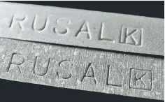  ??  ?? Aluminium ingots made at the Rusal Krasnoyars­k aluminium smelter. Rusal warned that despite Monday’s positive results, the sanctions still put the firm at risk. — Reuters photo