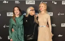  ?? MARK METCALFE/GETTY IMAGES ?? Actress Alice Englert, left, filmmaker Jane Campion and Nicole Kidman at the premiere of Top of the Lake: China Girl.