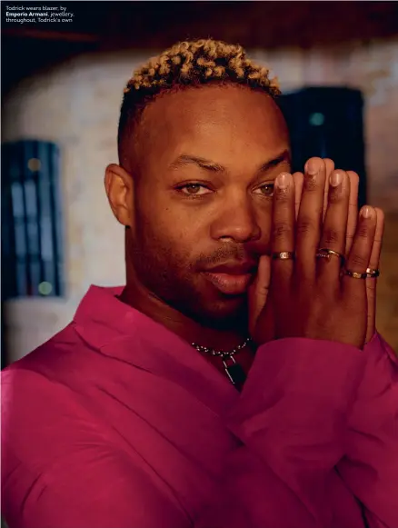  ??  ?? Todrick wears blazer, by Emporio Armani, jewellery, throughout, Todrick’s own