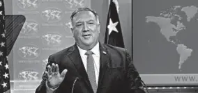  ?? NICHOLAS KAMM/GETTY-AFP ?? U.S. Secretary of State Mike Pompeo last week suggested China’s consulate in New York serves as a spy hub.