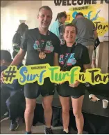  ?? ?? Carraig na bhFear AC’s Paul Noonan and Yvonne O’Connor at the Surf, Turf n’ Tar race in Rosscarber­y.