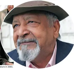  ??  ?? VS Naipaul after receiving the Nobel Prize in Literature in 2001. VS Naipaul, writer, born August 17, 1932; died August 11, 2018.