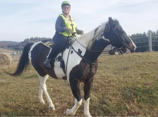  ?? PHOTO COURTOISIE ?? L’éleveuse de chevaux Chantal Chrétien a lancé une pétition pour sauver le droit de pratique de sa vétérinair­e.