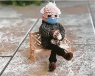  ?? Courtesy Tobey King ?? Tobey King is selling the prototype of a crocheted Bernie Sanders doll on eBay to benefit Meals on Wheels.