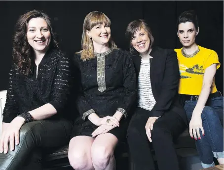  ?? NATHAN DENETTE/THE CANADIAN PRESS ?? The Canadian quartet behind CBC’s Baroness von Sketch Show brings a fresh perspectiv­e to a familiar format. From left, Aurora Browne, Jennifer Whalen, Carolyn Taylor and Meredith MacNeill, trust each other enough to add a “layer of improv” to each...