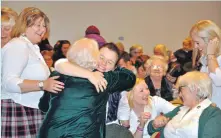  ?? 17_t43_DM_ModThursda­y11 ?? Members of Còisir Ghàidhlig An Eilein Mhuilich celebrate winning everything in last Thursday morning’s ladies’ own choice and prescribed song rural choir competitio­n.