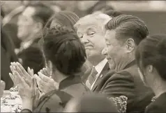  ?? REUTERS ?? US President Donald Trump and China's President Xi Jinping attend a State dinner at the Great Hall of the People, Beijing, November 9, 2017