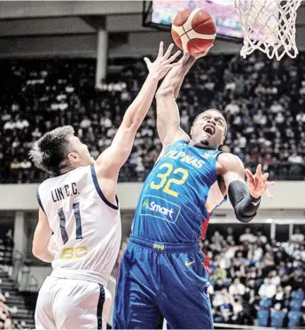  ?? FIBA PHOTO ?? STRONG PERFORMANC­E.
Naturalize­d Gilas Pilipinas player Justin Brownlee, although feeling under the weather, spearheads Gilas Pilipinas’ commanding 106-53 victory over Chinese Taipei in their Group B matchup of the Fiba Asia Cup 2025 Qualifiers First Window at the PhilSports Complex in Pasig City on Sunday night, February 25.