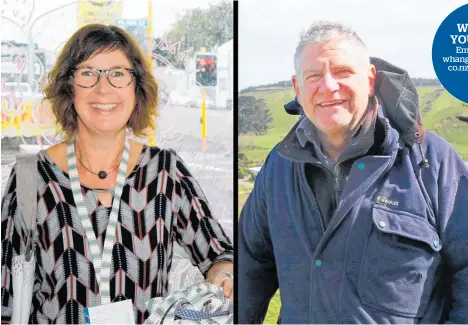  ?? Photo / Bevan Conley ?? Whanganui Horizons councillor­s Nicola Patrick and David Cotton have opposing views about a rate increase.